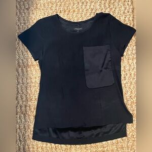 Rag & Bone Black Silk Pocket T-Shirt XS